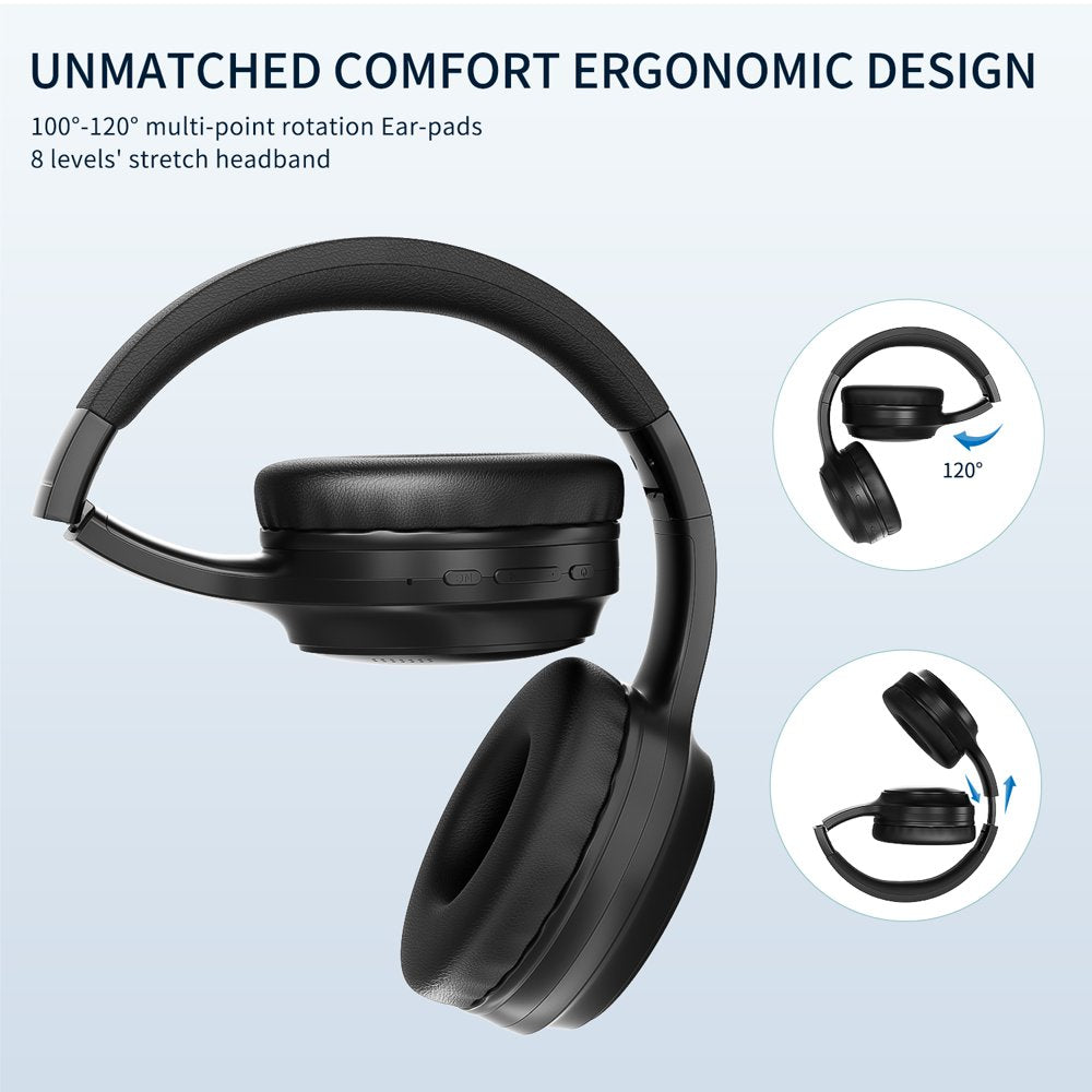 Active Noise Cancelling Headphones, Bluetooth Wireless Headphones, over Ear Bluetooth Headphones with Clear Calls, Deep Bass, Comfortable Fit,Multipoint Connection,For Talk/Music/Work