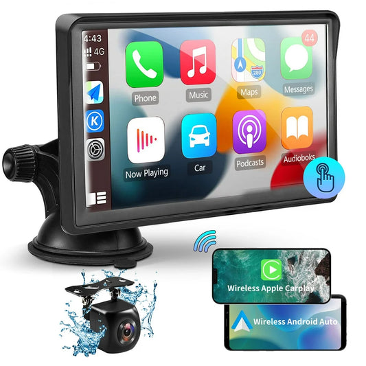 7-Inch Touchscreen Wireless Car Stereo, Portable Apple Carplay Car Radio Receiver GPS