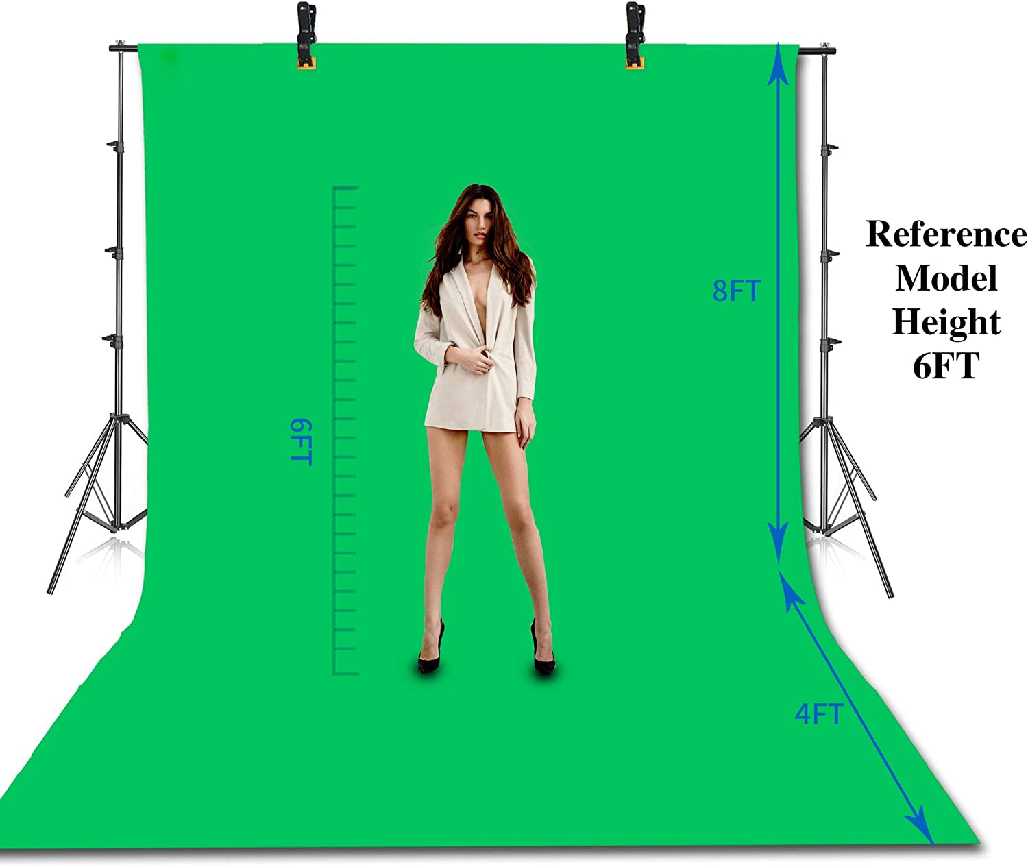 Photo Video Studio 8.5 X 10Ft Green Screen Backdrop Stand Kit, Photography Background Support System with 10 X12Ft 100% Cotton Muslin Chromakey Backdrop