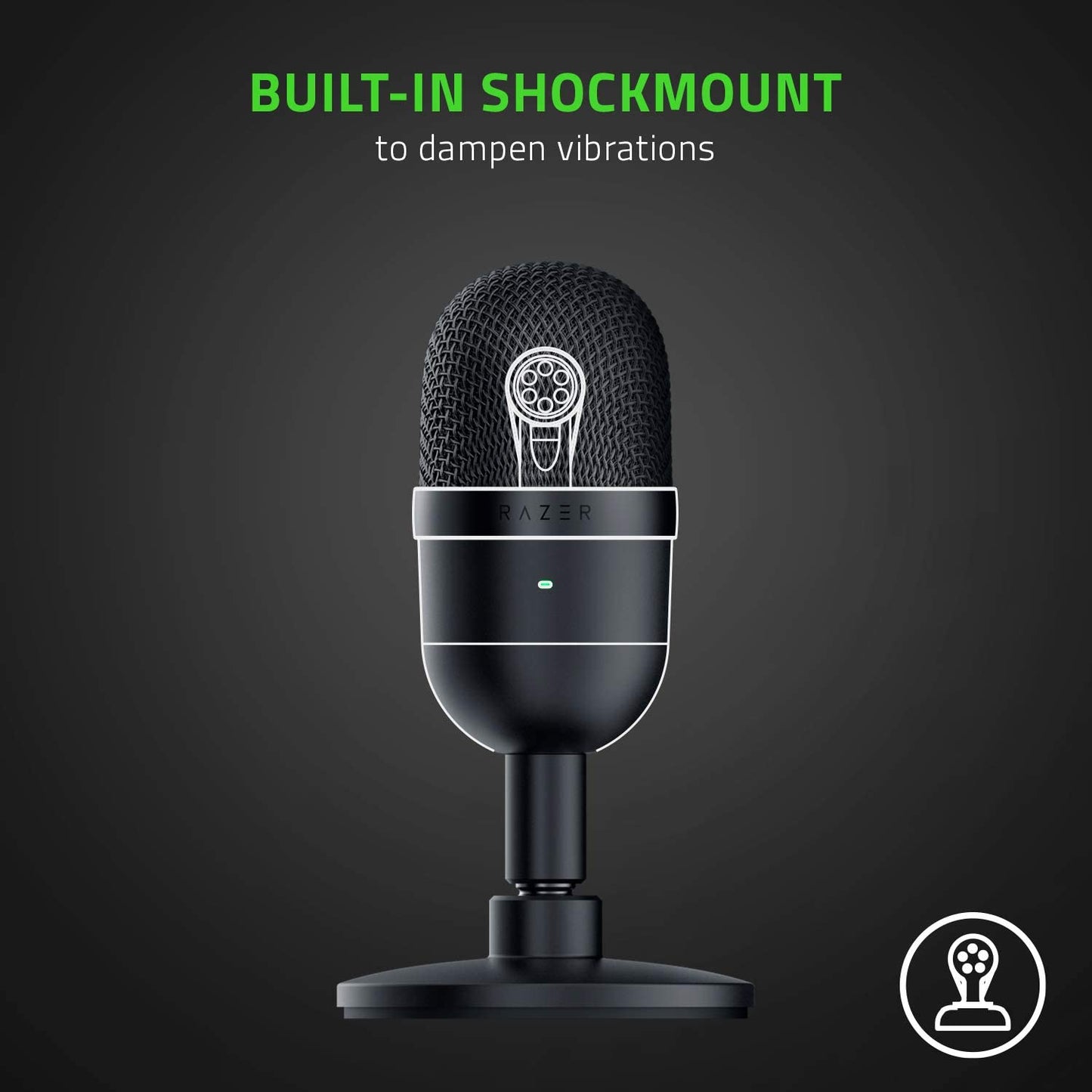 Seiren Mini USB Condenser Microphone: for Streaming and Gaming on PC - Professional Recording Quality - Precise Supercardioid Pickup Pattern - Tilting Stand - Shock Resistant - Classic Black